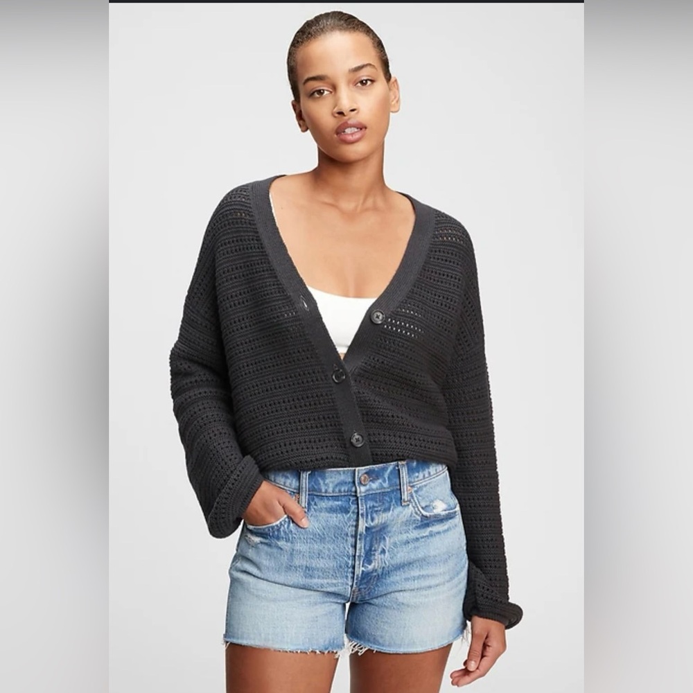 Gap Textured Button Front Cardigan